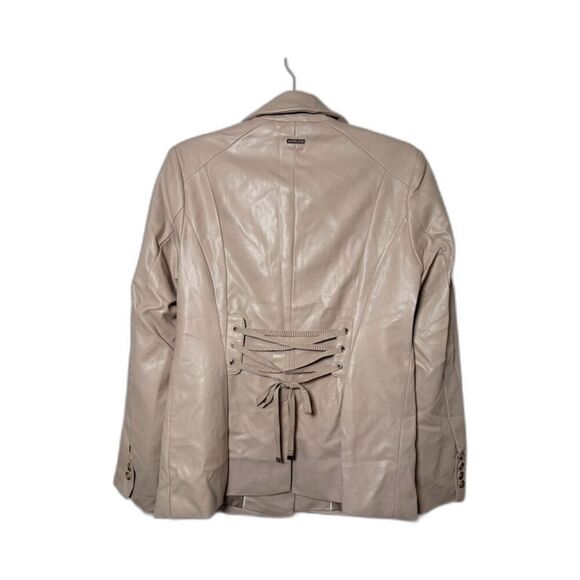 Vegan Leather Blazer with Corset Tie Back, Size Small (NWT) - Picture 5 of 8